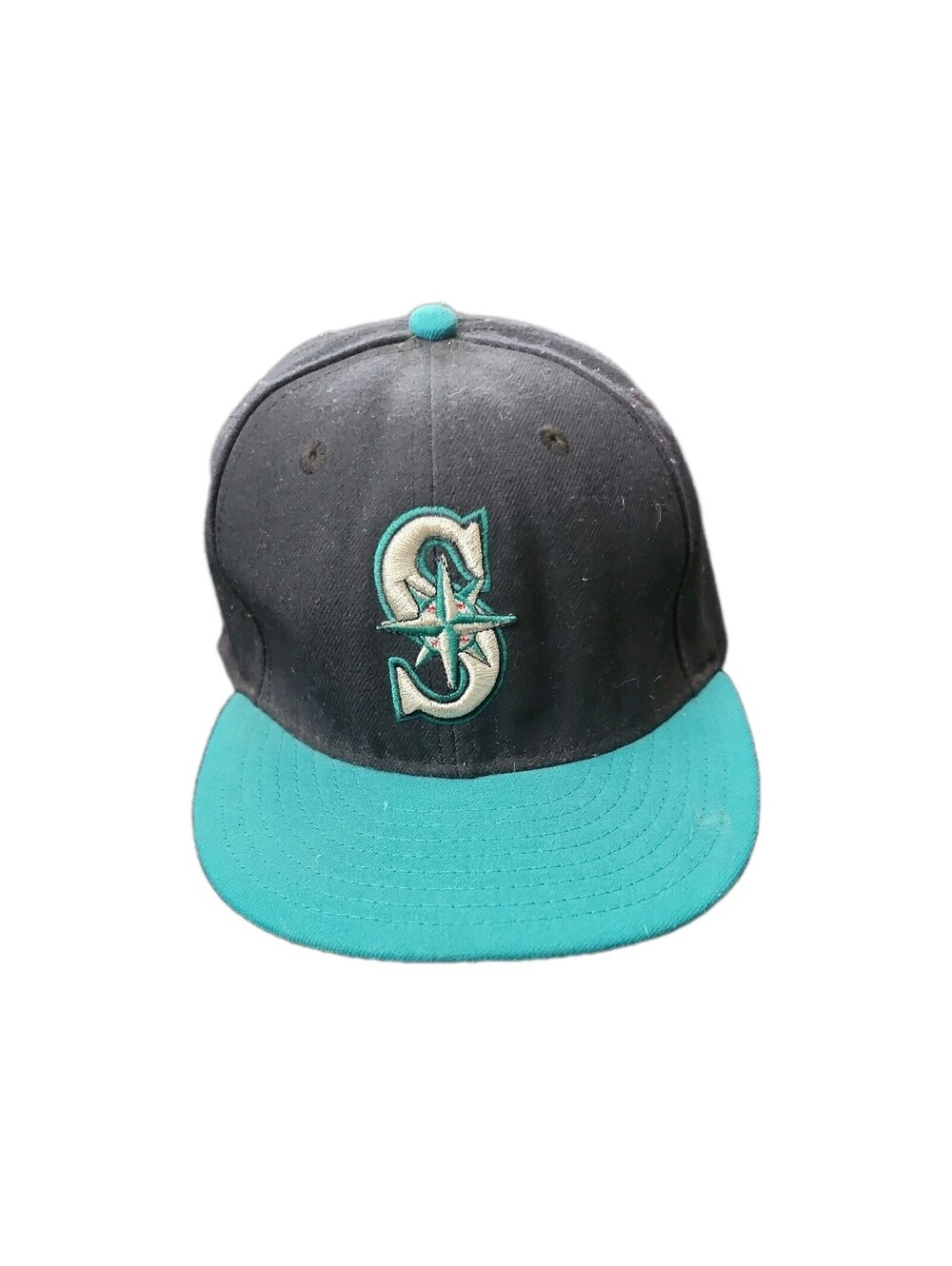 MLB Seattle Mariners Fitted Flat Bill New Era Baseball Hat -Size 7 55.8cm